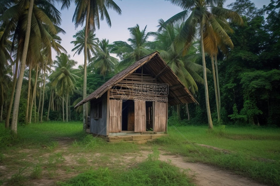 森林中建筑的房屋图片