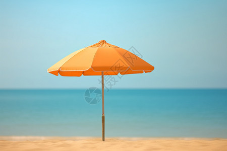 海滩中的放置的遮阳伞图片