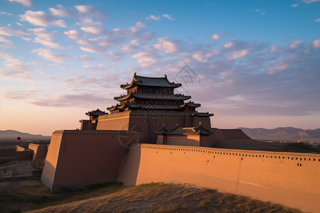 天空下的传统文化建筑图片