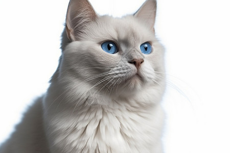 白色背景下的宠物猫咪图片