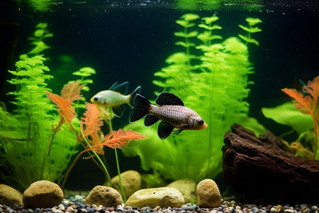 海底装饰海中的水族生物背景