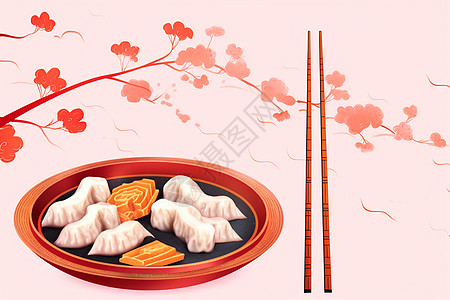 一碗美味的饺子背景图片
