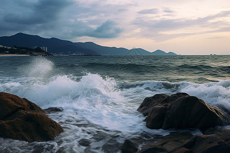 海边的浪花图片