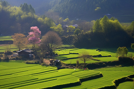 郊外乡村农田图片