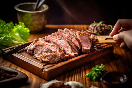 蒙古美食餐饮木纹高清图片