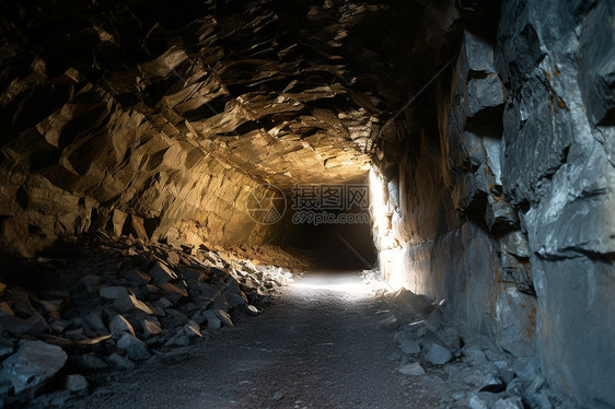 从矿井入口发出的光，图片