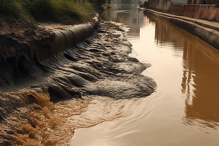 河水被污染图片