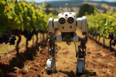 农田中行动的机器人图片