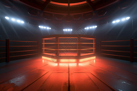 拳击舞台室内的平台背景