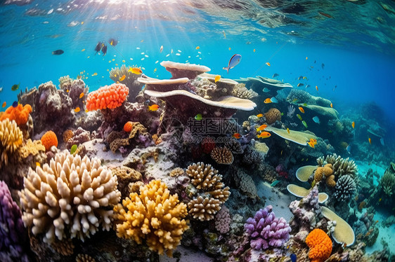 色彩缤纷的珊瑚礁图片