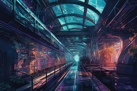 科幻风格的火车站图片