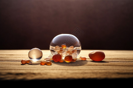 立体玻璃球图片