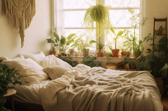 有植物的卧室图片
