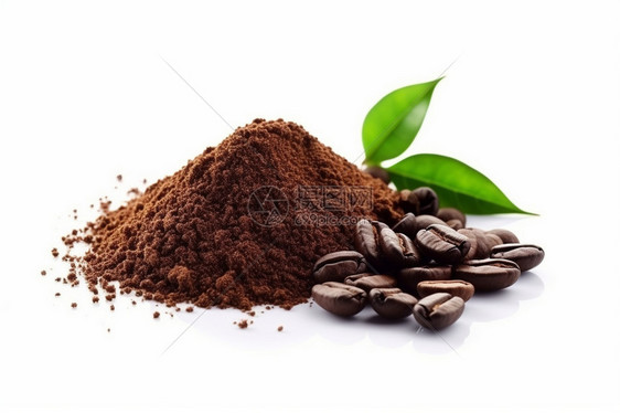 咖啡粉和咖啡豆图片
