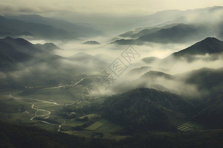 薄雾的山谷图片