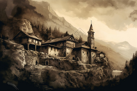 僻静的修道院图片