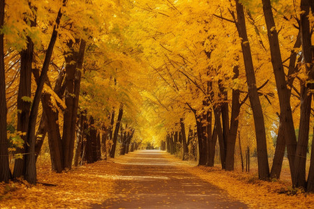 秋天公园的自然景观图片
