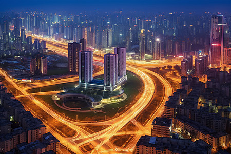 都市的夜景图片