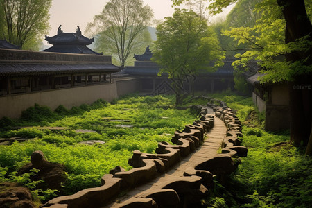 夏季田园森林自然景观图片