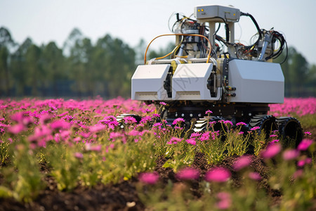 工作的机器人花卉种植机图片