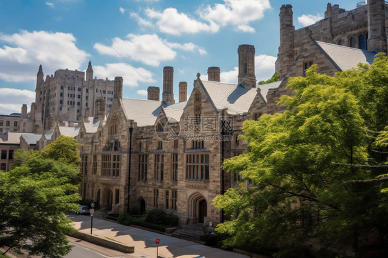 耶鲁大学的历史建筑群图片