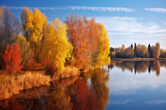 风景如画的秋天湖泊图片