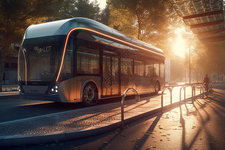 未来派太阳能公共汽车图片