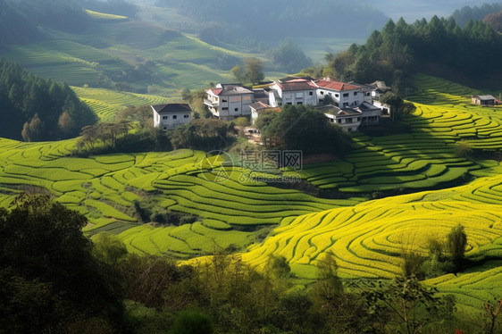 乡村丘陵的自然景观图片