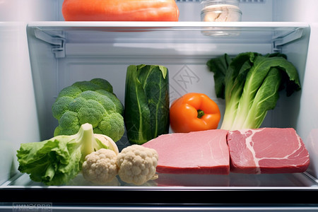 冰箱中保鲜的蔬菜图片