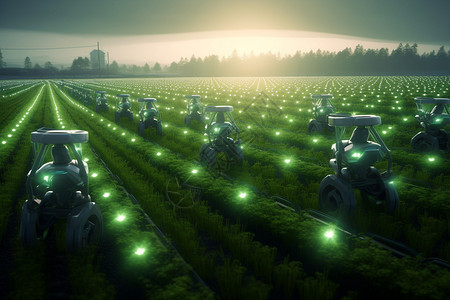 未来派机器人农民图片