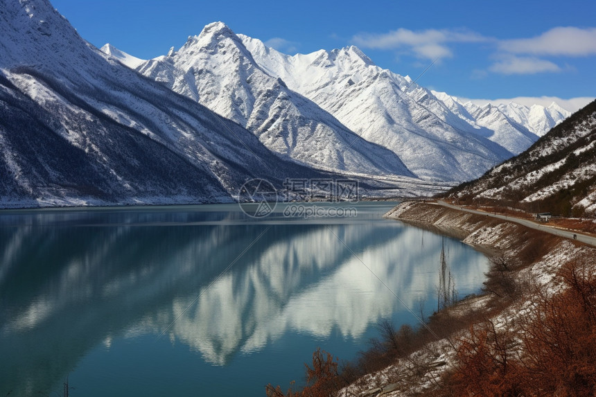 冉乌湖的自然景观图片