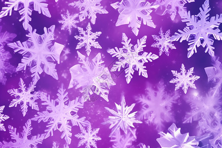 紫色背景上的雪花图片