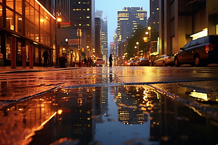 大雨过后的城市景观图片