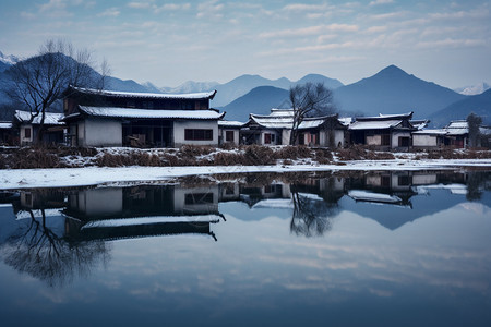 冬日乡村的风景图片