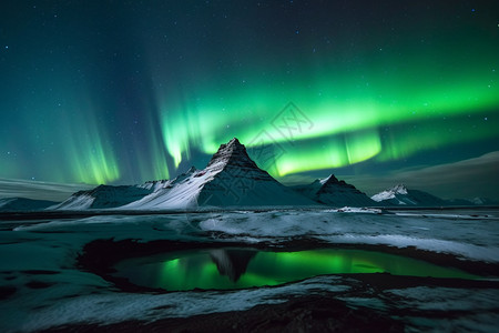 冰岛美丽的极光背景图片