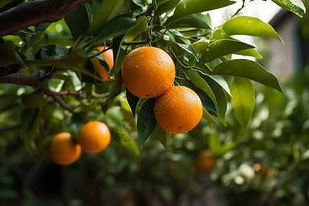 新鲜种植的橘子图片