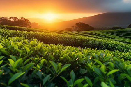 一片绿油油的茶园图片