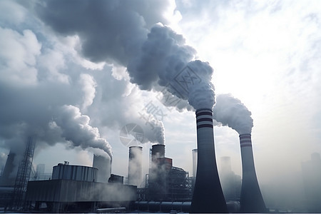 城市上空的工厂污染图片