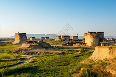 乡村的建筑风景图片