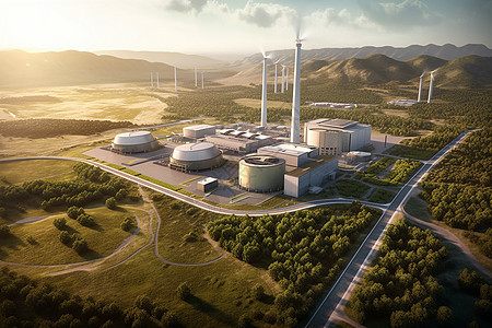 现代化的新能源发电厂图片