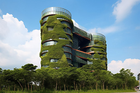 标志性建筑和植物融合图片