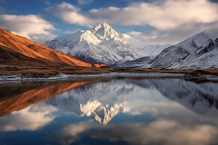 福州金山雪山风光背景