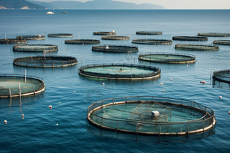 海洋水产养殖场景图片