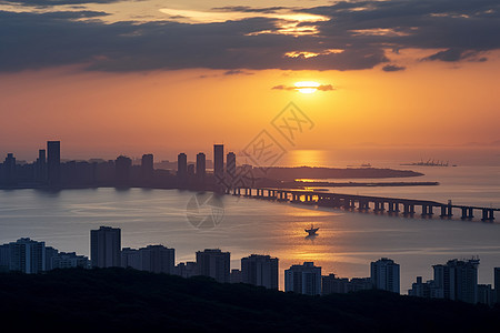 地平线日落风景图片