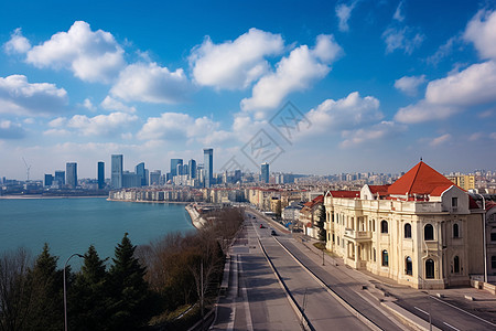 海边城市的风景图片