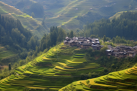 乡村的农田图片