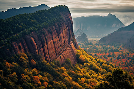 陡峭的山脉背景图片