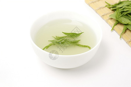 茶杯里的绿茶图片