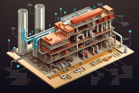 地热发电厂内部管道图片