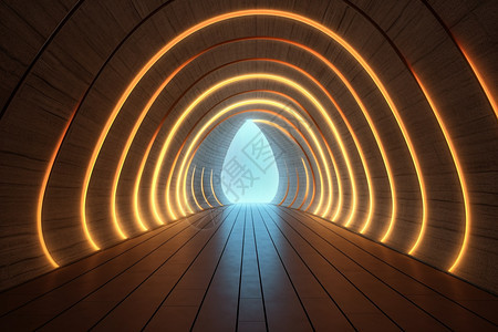 发光科幻隧道图片